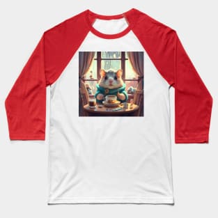 Cute Cozy hamster having coffee in winters Baseball T-Shirt